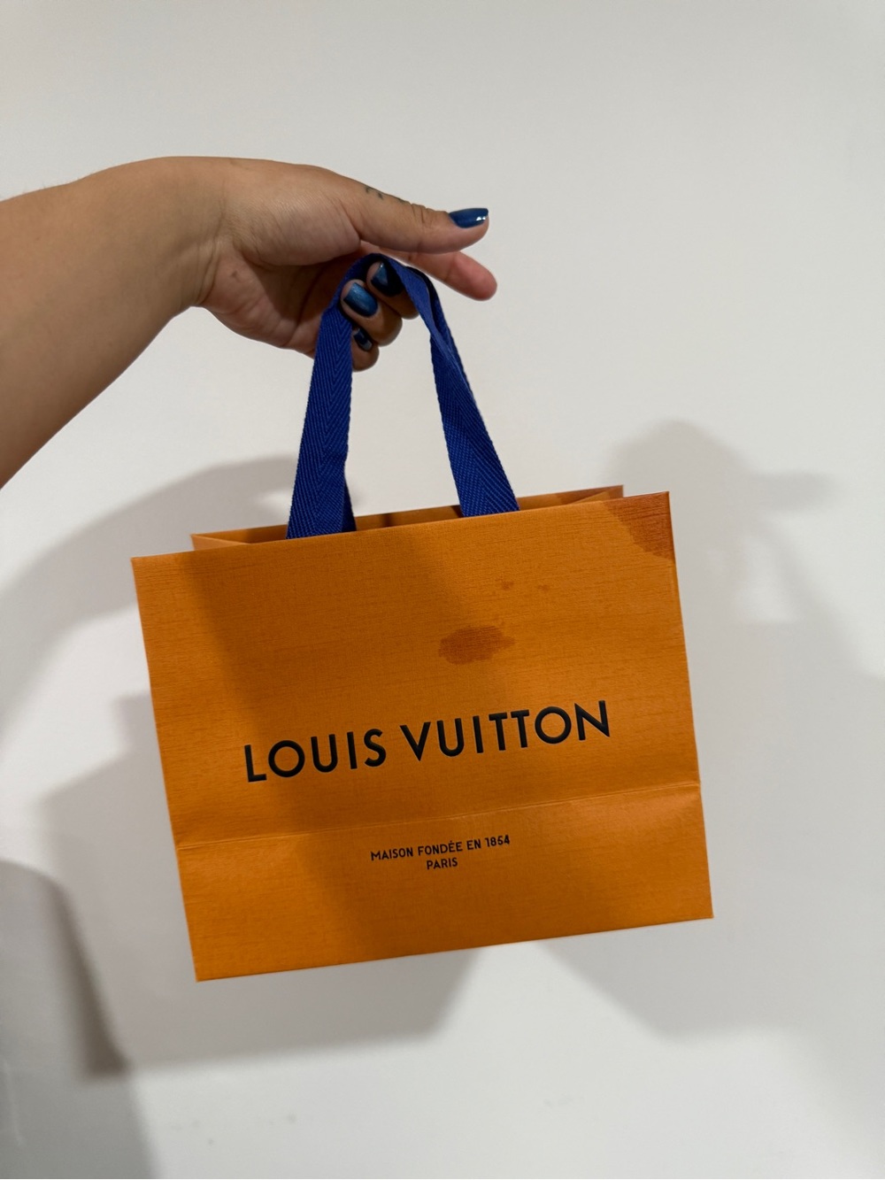 2 Louis Vuitton Orange Mini Bag with Blue Handles